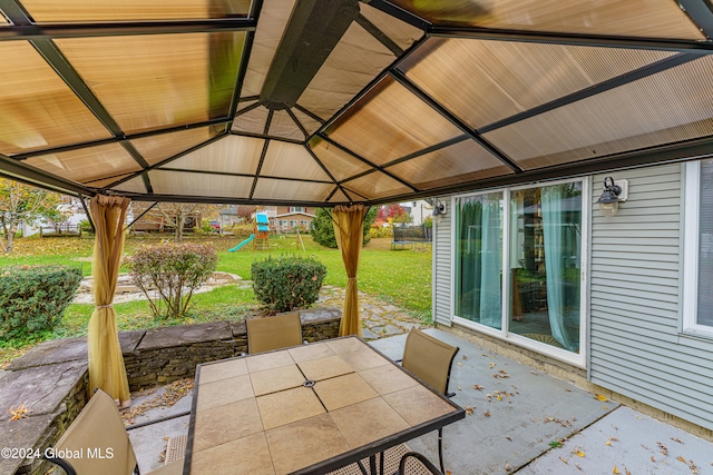 view of patio with a gazebo