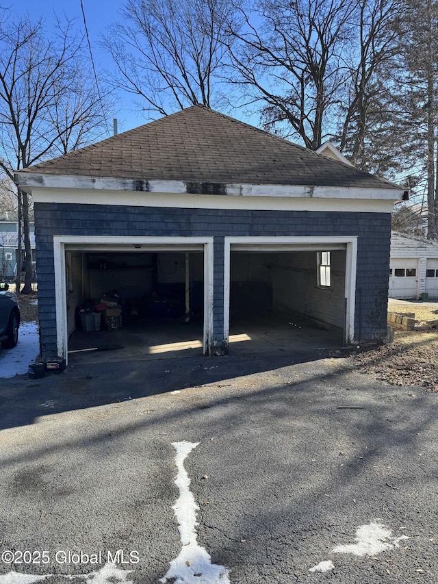 view of garage