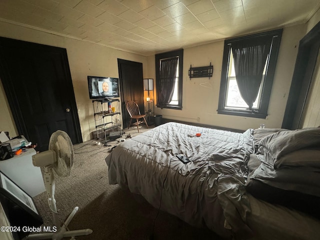 bedroom with carpet floors