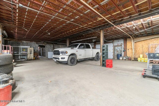 view of garage