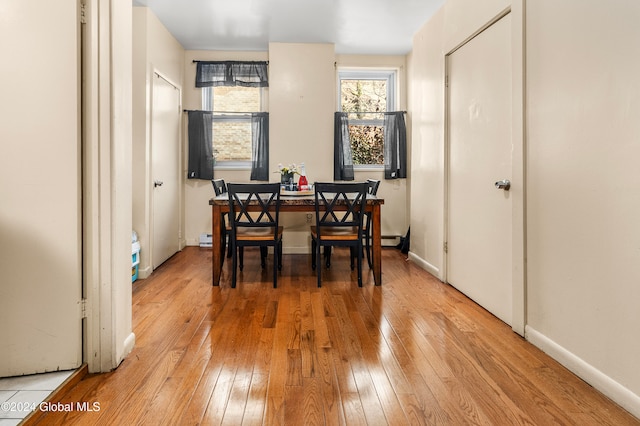 dining room featuring light hardwood / wood-style flooring