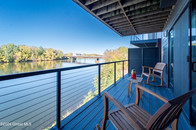 balcony with a water view