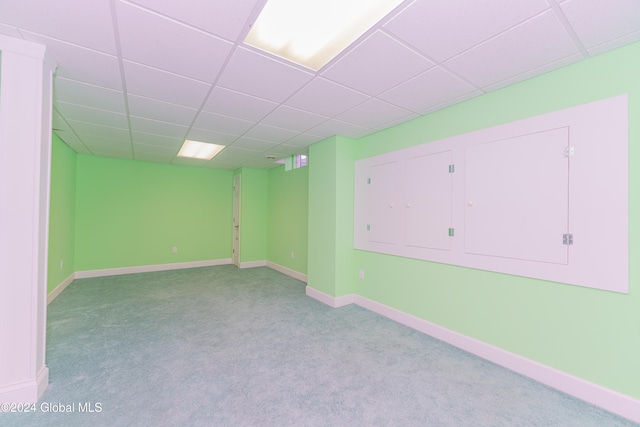 5 Teasdale Ct, Colonie, NY 12189 - finished below grade area featuring carpet floors, baseboards, and a drop ceiling