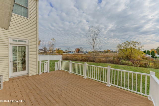 deck featuring a yard