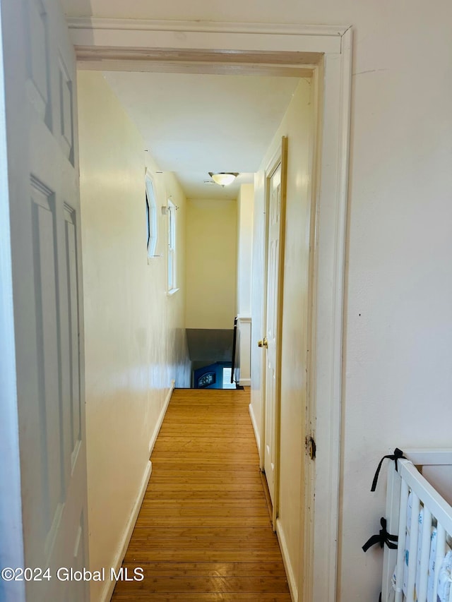 hall featuring light wood-type flooring