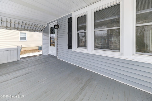 wooden deck with covered porch