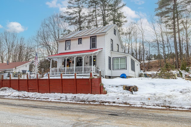 view of front of property with covered porch