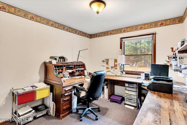 office space featuring hardwood / wood-style flooring