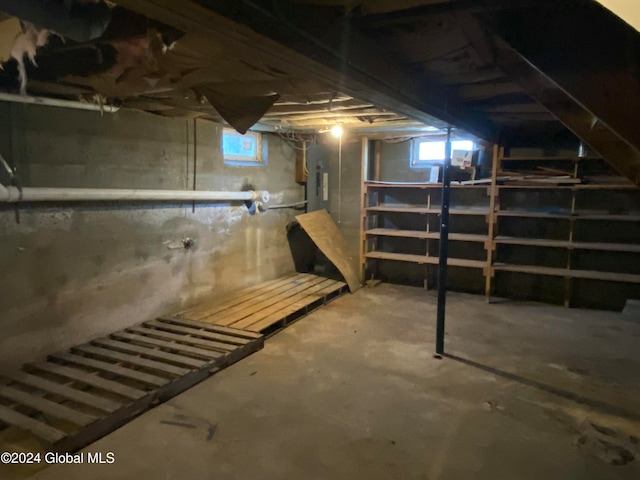 basement with plenty of natural light