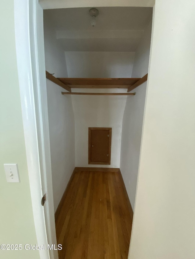 spacious closet featuring wood finished floors