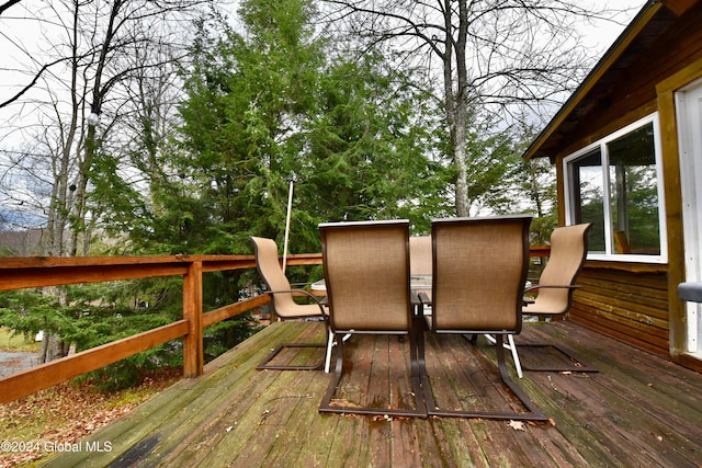 2 Mountain St, Greenfield, NY 12850 - wooden terrace featuring outdoor dining space