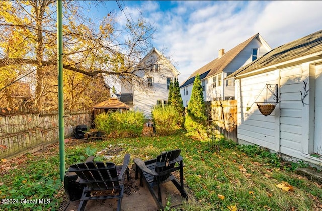 view of yard featuring a gazebo