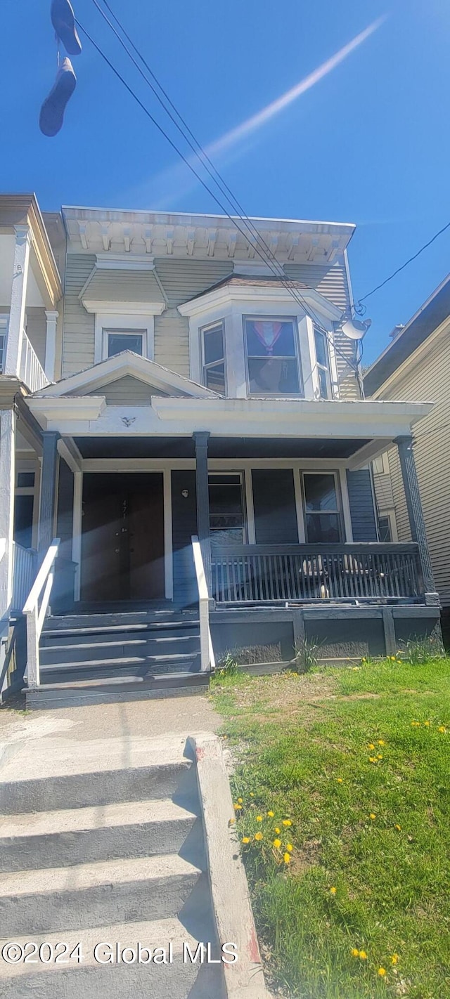 view of front of property with covered porch