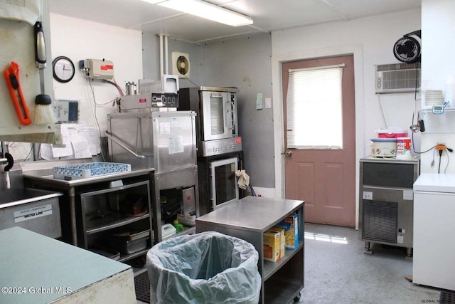 kitchen with an AC wall unit