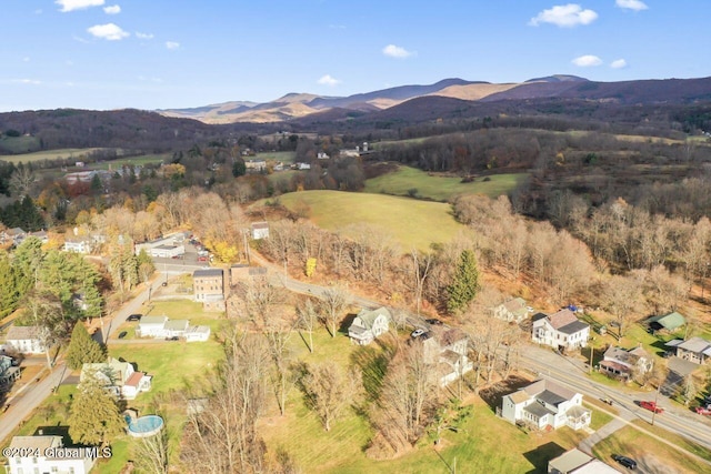 aerial view with a mountain view