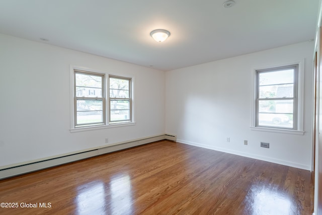 1258 Hawthorn Rd, Niskayuna, NY 12309 - empty room featuring healthy amount of natural light, wood finished floors, a baseboard radiator, and baseboards