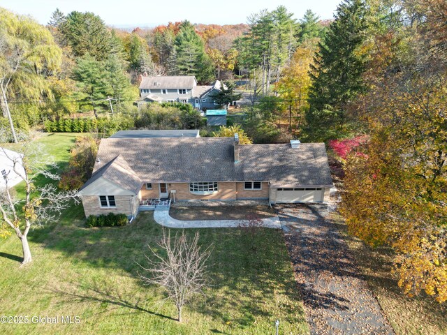 1258 Hawthorn Rd, Niskayuna, NY 12309 - view from above of property with a forest