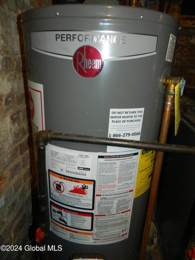 room details with gas water heater