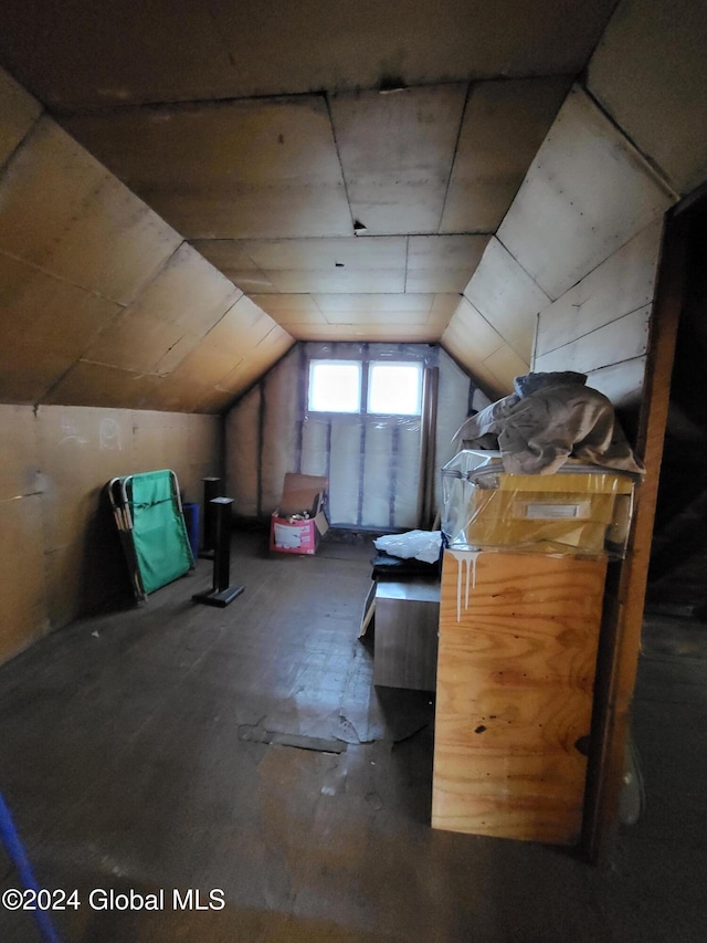 view of unfinished attic