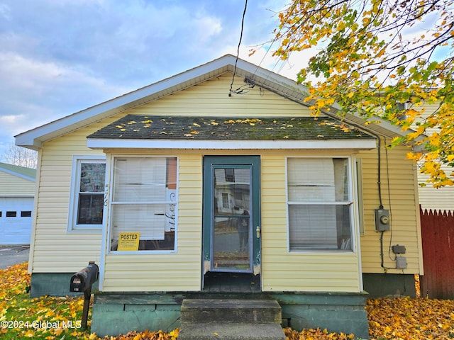 view of bungalow-style home