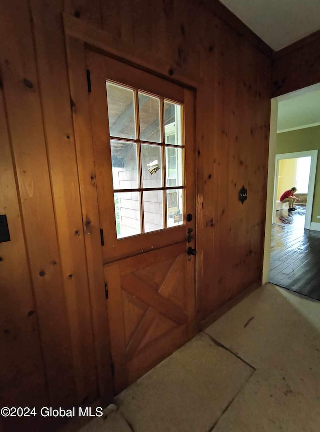 75 E Main St, Johnstown, NY 12095 - entryway featuring wooden walls