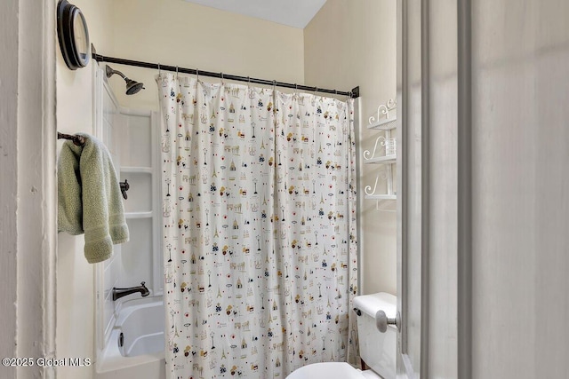 49A Dove St, Albany, NY 12210 - bathroom with toilet and shower / tub combo with curtain