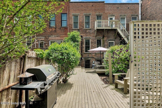 49A Dove St, Albany, NY 12210 - deck featuring a grill and fence