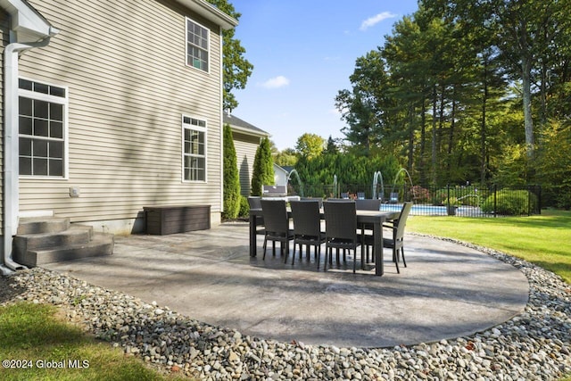 view of patio / terrace with a pool