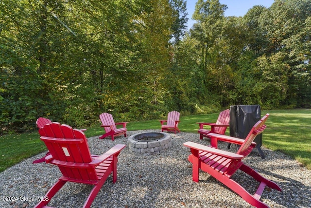 view of patio featuring an outdoor fire pit