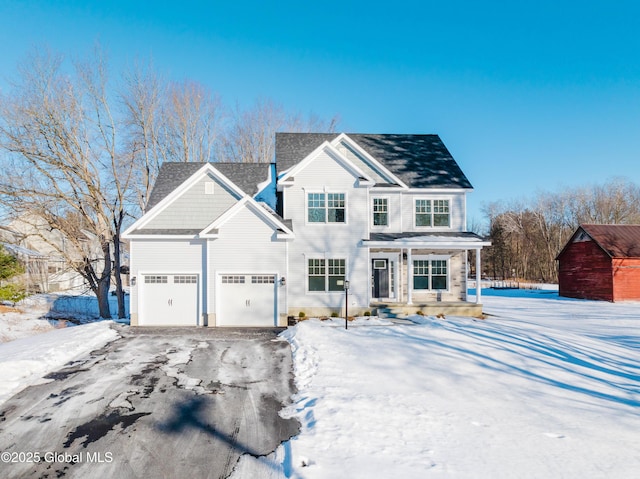 view of front of property featuring a garage