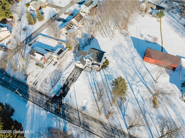 view of snowy aerial view