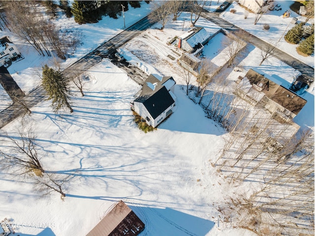 view of snowy aerial view