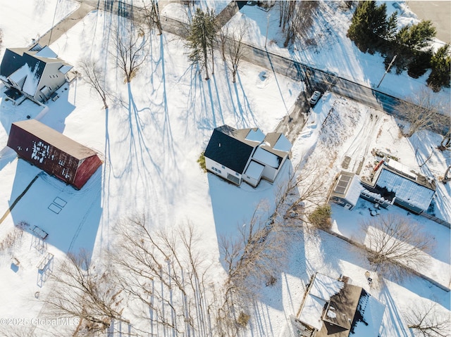 view of snowy aerial view