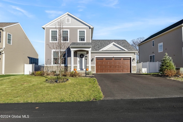 view of property with a front lawn