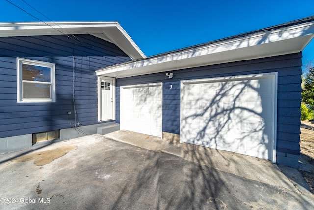 view of garage