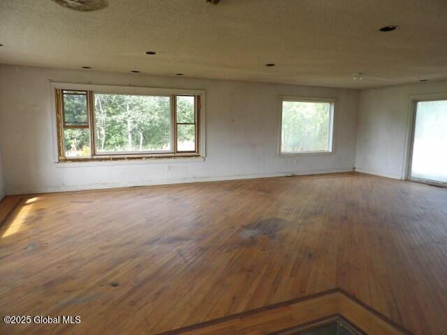 unfurnished room with hardwood / wood-style flooring