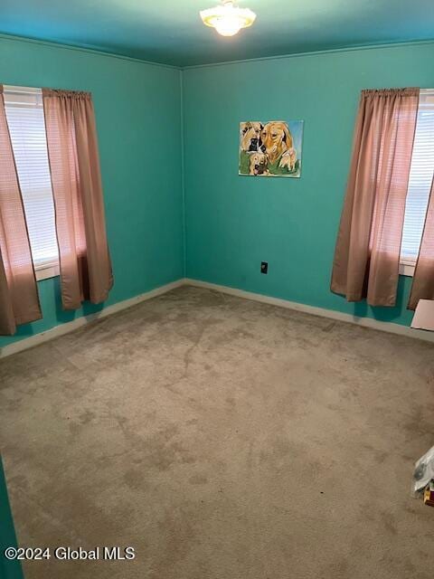 unfurnished room with carpet