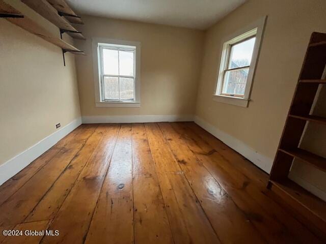 unfurnished room with a wealth of natural light and light hardwood / wood-style flooring