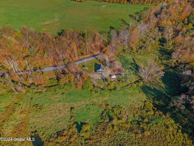 drone / aerial view with a rural view