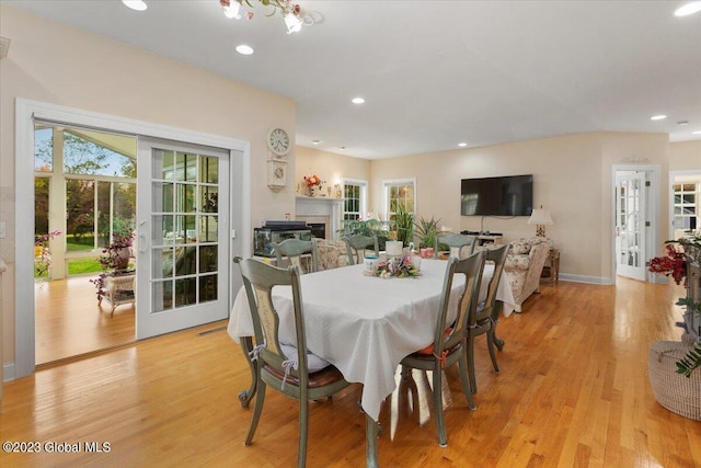 dining room featuring light hardwood / wood-style flooring