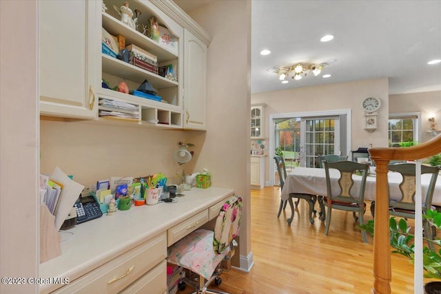 interior space featuring light hardwood / wood-style floors