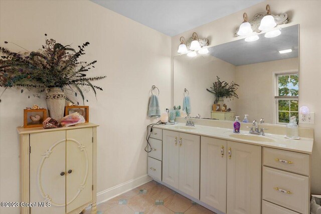 bathroom featuring tile patterned floors and vanity