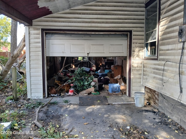 view of garage