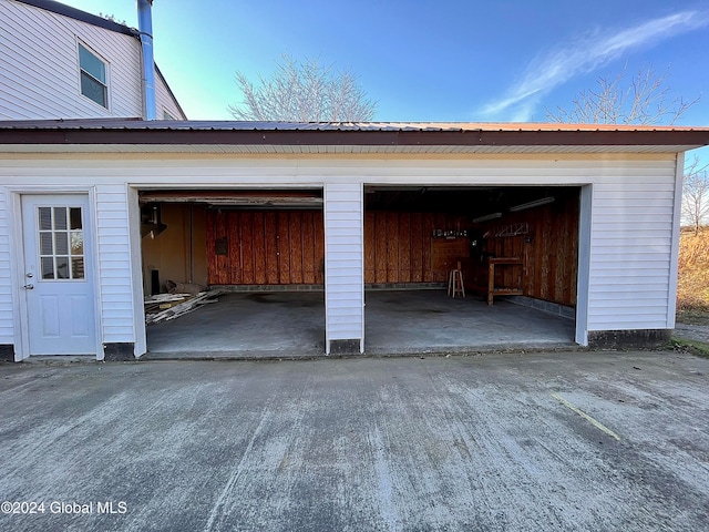 view of garage