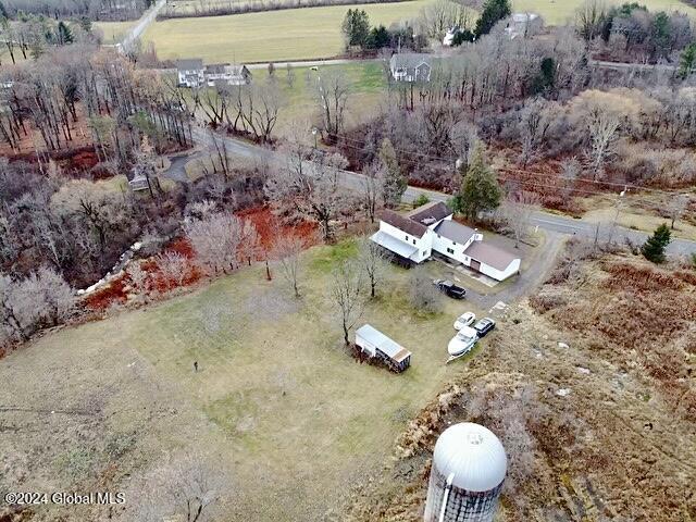 drone / aerial view with a rural view