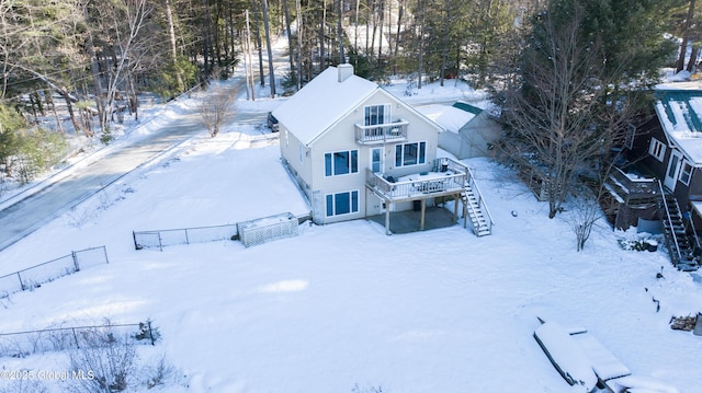 view of snowy aerial view