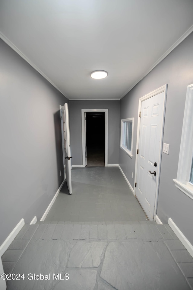 hall with crown molding