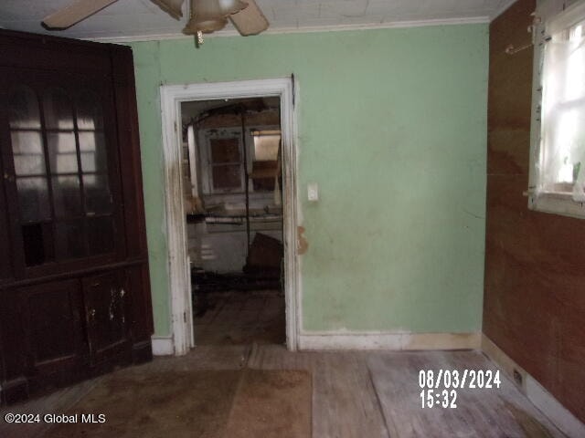 interior space featuring crown molding