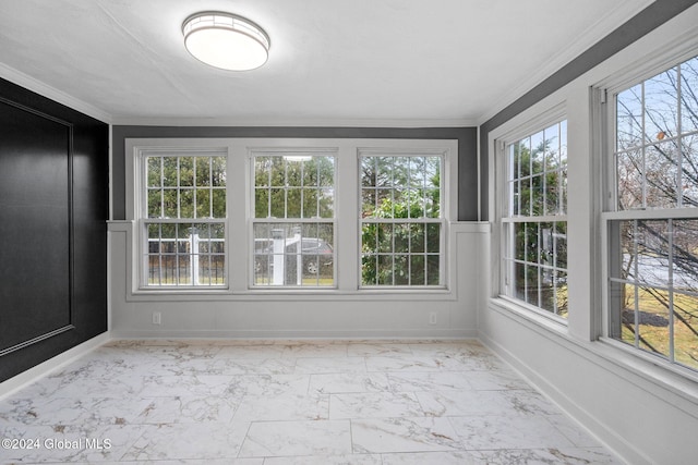 unfurnished sunroom with plenty of natural light