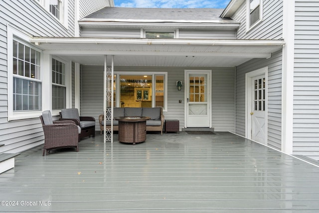 deck featuring an outdoor hangout area